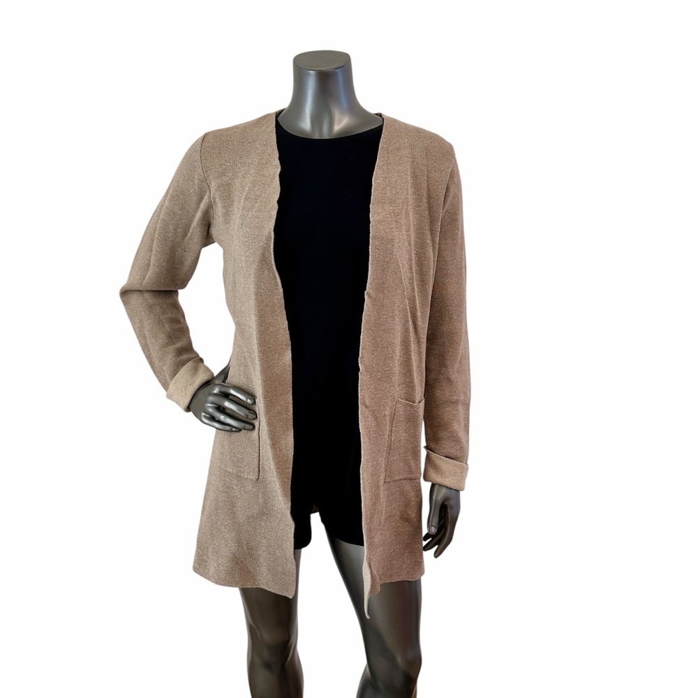 Apt 9 Tan Long Open Front Cardigan - Medium